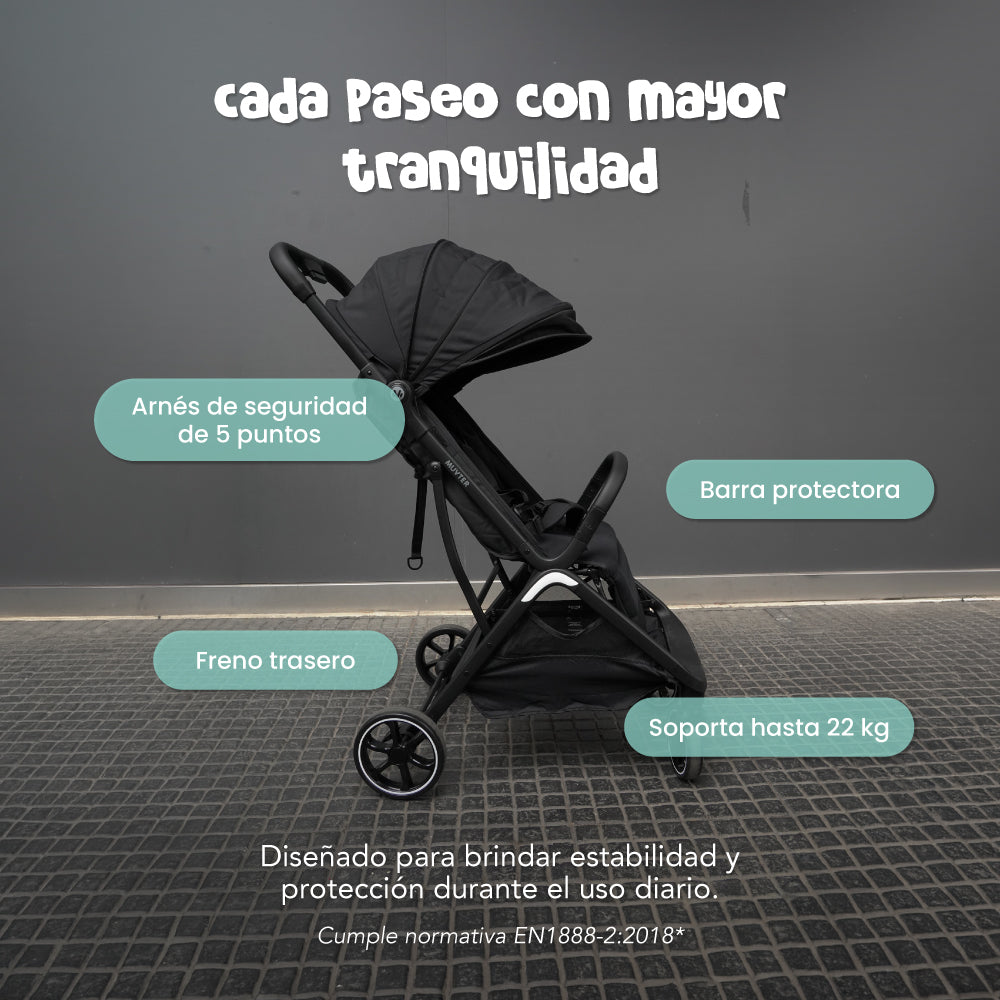 Coche de Paseo Muvter EasyGo Plegable para Bebé 0 a 4 Años
