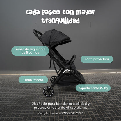 Coche de Paseo Muvter EasyGo Plegable para Bebé 0 a 4 Años