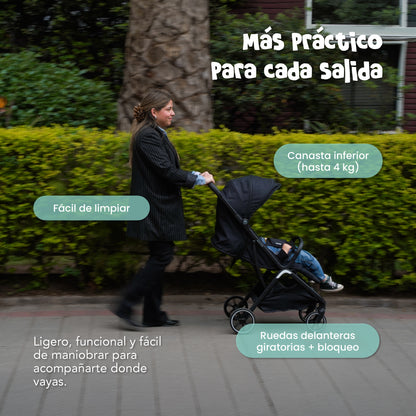 Coche de Paseo Muvter EasyGo Plegable para Bebé 0 a 4 Años