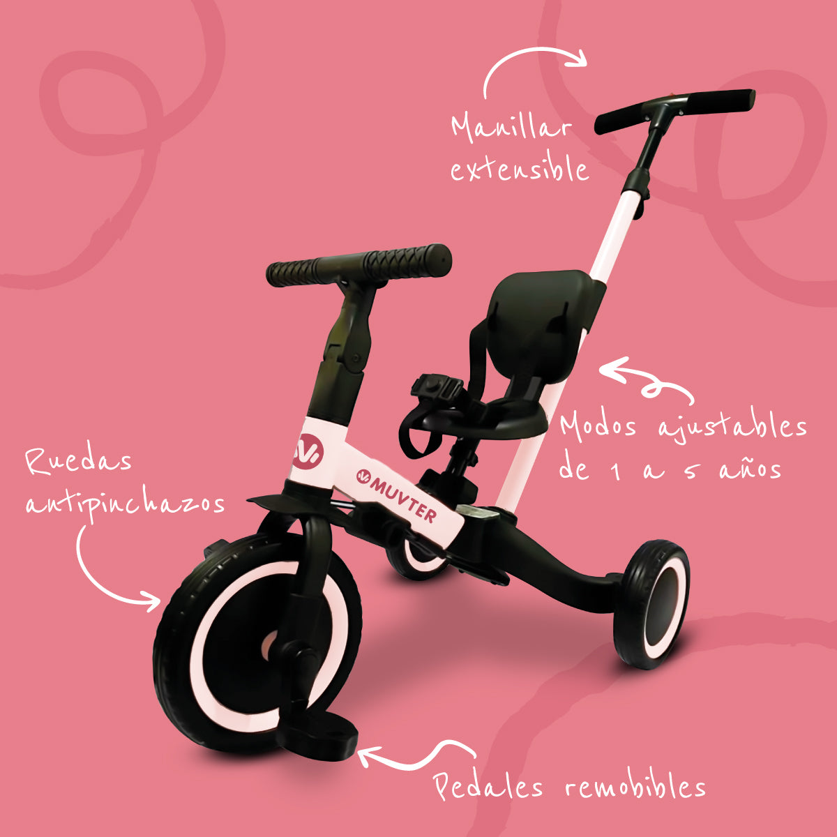 Triciclo multifuncional 5 en 1 Muvter Ride