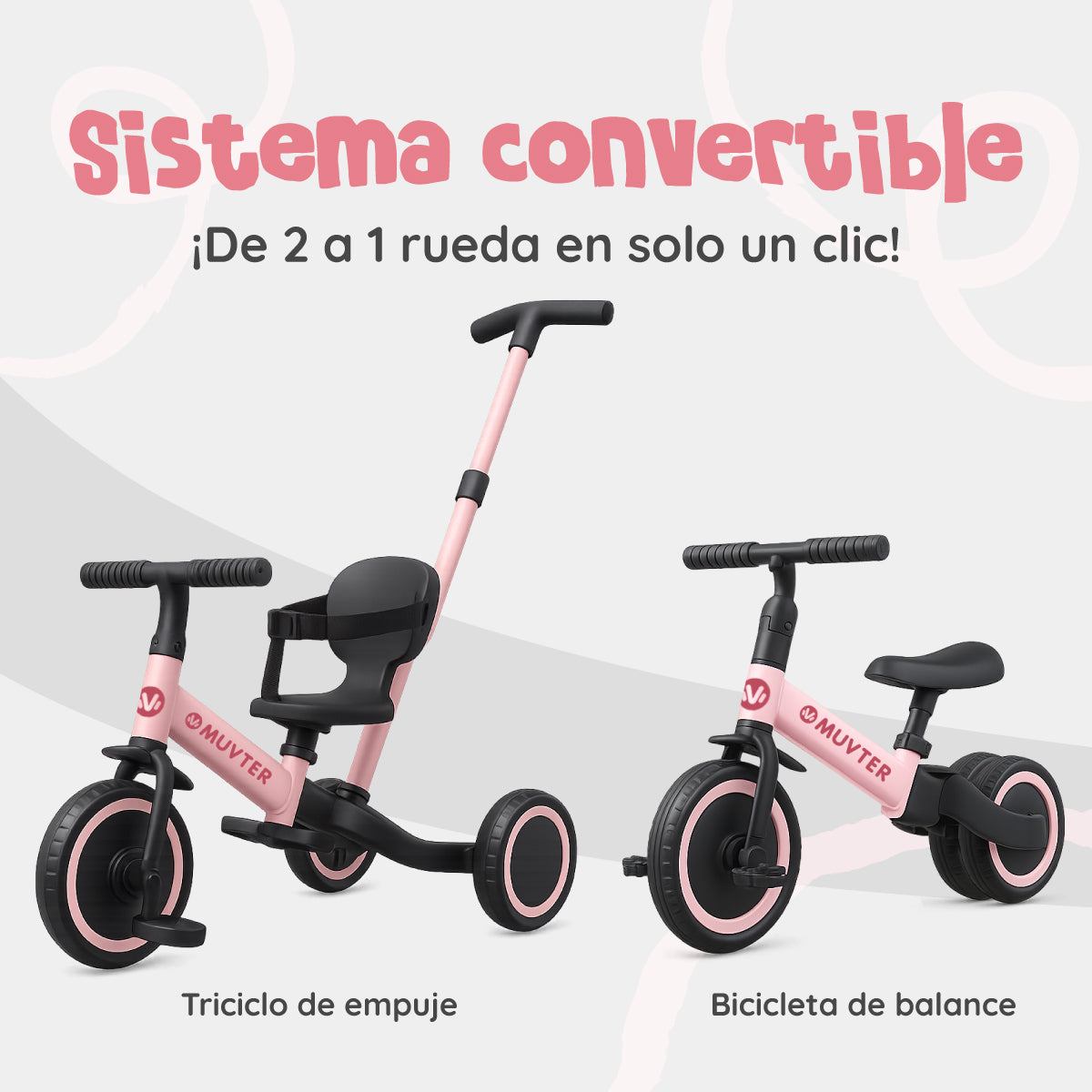 Triciclo multifuncional 5 en 1 Muvter Ride